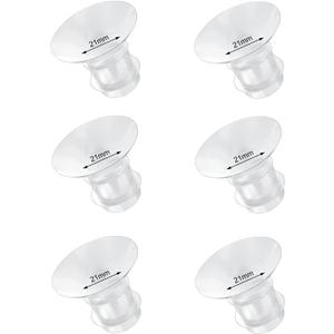 Flange Inserts 21mm 6PCS Compatible with Momcozy/ Medela/ eufy/ Spectra/ Medela/ TSRETE/ Lansinoh Wearable Breast Pump, for the Most 24mm Shield/ Flange Pump, Reduce 24mm Tunnel Down to Correct Size