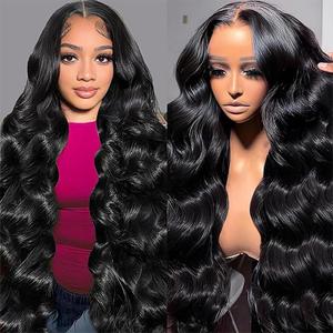 BrittyHair Body Wave Lace Front Wigs Human Hair 13x4 HD Transparent Lace Front Human Hair Wigs for Women 180% Density Black Human Hair Wigs Pre Plucked with Baby Hair Hairline (26inch)