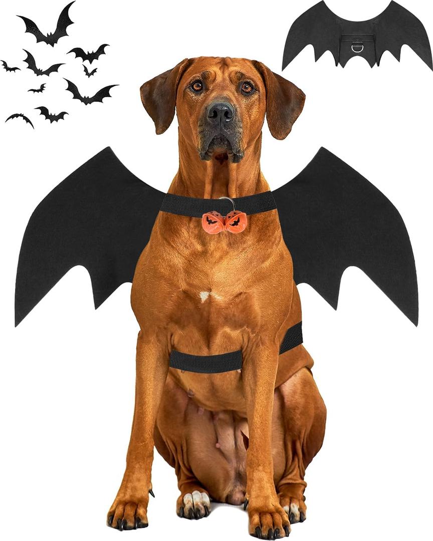 Halloween Dog Bat Wings Costume, Pet Halloween Cosplay Party Dress Up Costume for Dogs and Cats (X-Large)