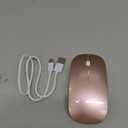 Mouse for MacBook Wireless Bluetooth Mouse Laptop MacBook Air Mac Pro Rechargeable Silent PC iPad Optical Mouse with Dual Mode Switch Bluetooth 5.2/3.0 and 2.4GHz USB Type-C Receiver Rose Gold