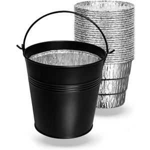 Grease Bucket HDW152 with 15 Pack Drip Bucket Liners for Traeger BAC407, Drip Tray & Drip Pan Liners Replacement for Traeger, Pit Boss, Z Grills & Oklahoma Joes