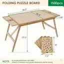 TEAKMAMA 27.6" H Tall 1500 Piece Puzzle Table with Legs, 4 Drawers, 34.3" W x 26.5" D Large Wood Folding Jigsaw Puzzle Board with Cover for Adults, Nature