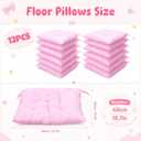 Geetery 12 Pcs Bulk Floor Pillows Cushion for Kids Classroom,Pink,Square