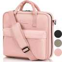 Sturdy 3 Ring Zipper Binder with Shoulder Strap for School - Beautiful 2 Inch Zip Up Binder with Extra Pockets Holds 500 Sheets, Books & Laptop - Easy to Carry Trapper Keeper Made of Premium Fabrics (Pink)