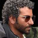 Swiking Mens Curly Afro Wigs Grey Short Wig for Male Guy California Halloween Cosplay Costume Full Wigs(Grey)