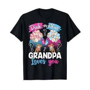 Bears Pink Or Blue Grandpa Loves You Gender Reveal T-Shirt Size M