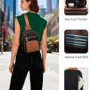 FADEON Sling Bags for Women Crossbody Bags, Designer PU Leather Sling Purse Multi-Pocket Packs with Card Slot Black Brown
