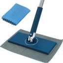 Mini Mop Cleaning Tool Flat Sweeper Mop with 2 Washable and Reusable Cloths, Dry and Wet Cleaning Mops for Hardwood Kitchen Bathroom Wall Window