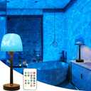 Waterproof Shower Lamp Cordless, Rechargeable Shower Light with 16 Color Ocean Wave Lights Projector, Rechargeable Bathroom Lamp with Touch & Remote Control,Spa-Like Mood Light for Bathtub/Shower