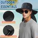 NPJY Sun Fishing Hats with Neck Flap for Men Women UV Sun Protection Safari Hat Wide Brim Bucket Hat