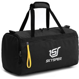 SKYSPER 30L Gym Duffel - Sports Bag Small with Wet Pocket for Sport, Travel, Fitness & Workout Men Women(Black)