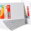 Transon 12 Pack 3x5 Inch Acrylic Painting Canvas, with Heavy Duty MDF Backing Boards, 100% Cotton Acid-Free Primed Canvas Panels for Kids Students Beginners Art Crafts