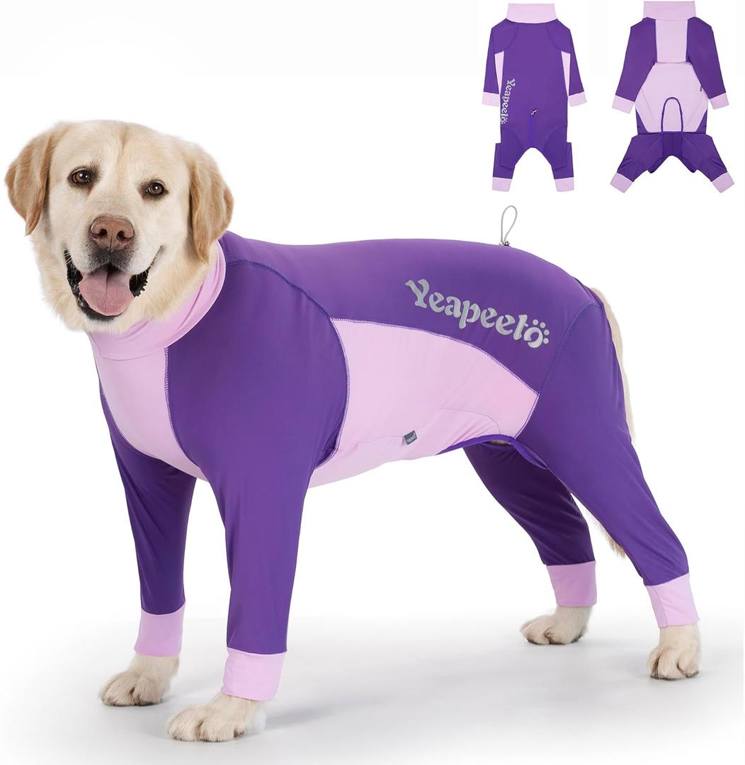 Dog Sun Protection Cooling Suit UPF 50+, Quick-Dry Breathable Jumpsuit for Large & Medium Dogs, Outdoor Dirt-Resistant Shedding Control Pet Apparel (Berry Purple, 3X-Large)