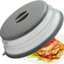 Microwave Splatter Cover Vented for Food, Splatter Guard & Colander Kitchen Gadget for Fruit Vegetables Microwave Plate Cover with Hook Hole,Dishwasher-Safe,BPA-Free Silicone & Plastic (1 Pack)