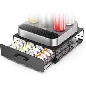 Storage Drawer for Bartesian Capsules, Stackable Cocktail Pod Holder for Bartesian Cocktail Machine Compatible with Bev by BLACK+DECKER Cocktail Machine - Black/40 Pods Capacity (Black/40 Pods - Simple Style)