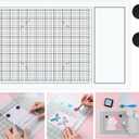 BAOFALI Magnetic Glass Craft Mat; 15.75"x10.24"Heat Resistant Glass Media Cutting Mat W/MagnetsGridlines and Measurements; for Cutting, Stamping, Mixed Media, Heat Embossing and Hot Glue Projects