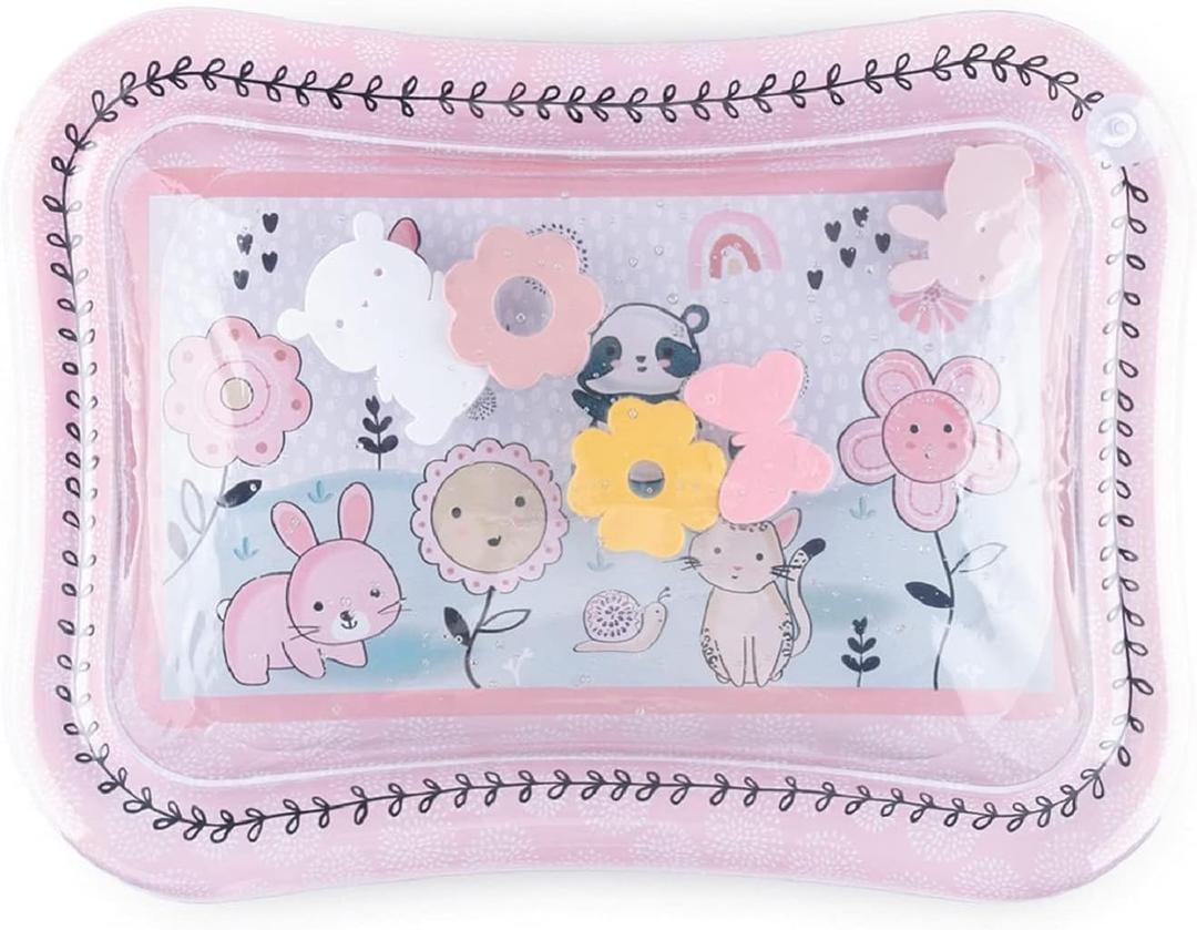 The Peanutshell Tummy Time Water Play Mat for Babies, Girls High Contrast Sensory Developmental Toy, Infant Baby Floor Toys Games, Baby Essentials Must Haves - Happy Garden