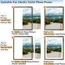 Wood 15x19 Picture Frame with 11x17 Mat Deep Brown, Display 11x17 with Mat or 15x19 Without Mat, Wood 15 by 19 Photo Frame, 15 x 19 Frame for Wall Hanging Display, Deep Brown