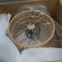 Arturesthome Coastal Woven Pendant Light Fixture 1 Light Adjustable Rattan Pendant Lighting for Kitchen Island Sink Dining Room D 15.7"*9.8"