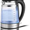 Hamilton Beach Double Wall 1.7L Electric Kettle, Water Boiler & Heater, Built-In Mesh Filter, Auto-Shutoff & Boil-Dry Protection, Cordless Serving, Variable LED Indicator, Glass (40850)