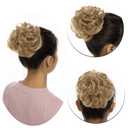 Benehair Messy Bun Hair Piece Scrunchy Updo Hair Pieces for Women Fluffy Wavy Hair Bun Scrunchies Donut Hairpiece Synthetic Chignons With Elastic Rubber Band Dark Blonde & Ash Blonde 1pc 25g