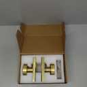 2 Pack Gold Dummy Door Knob Interior,Satin Brass Bifold and Closet Door Knobs Inactive Dummy Door Handles