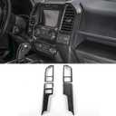 Voodonala Center Console Dash Air Conditioning Vent Panel Cover Trim Compatible with Ford F150 Interior Accessories 2015-2020 (Black Wood Grain)