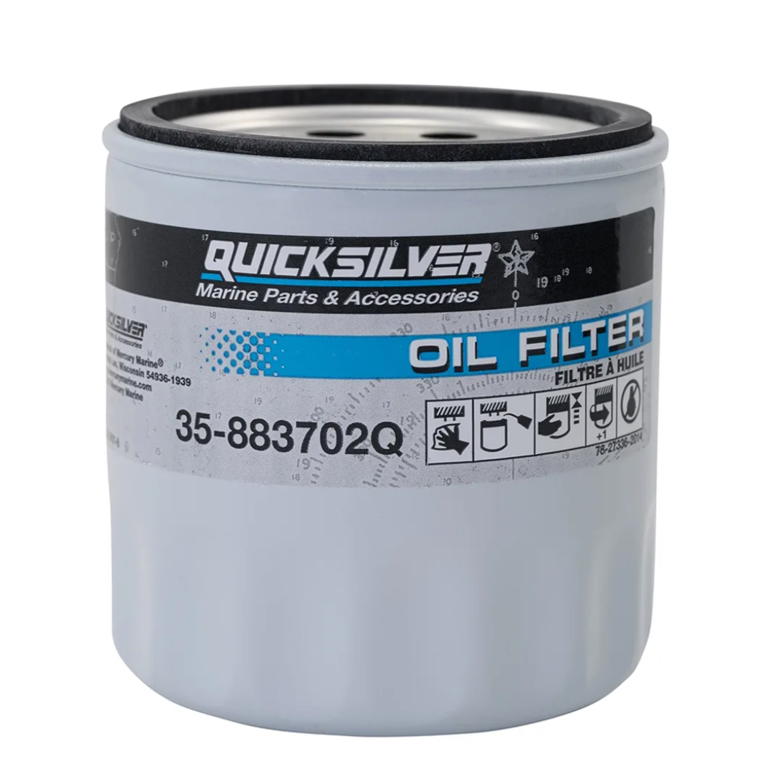 Quicksilver 883702Q Engine Block Mount Oil Filter for V-6 MerCruiser Stern Drive Engines