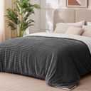 Sherpa Blankets Queen Size - Fleece Queen Blanket for Bed, Soft and Warm Throw Blanket for Winter, 90" x 90", Grey