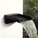 PONDO 304 Stainless Steel Made Exquisite Handcrafted Waterfall Spout for Landscape, Water Fountain Spout Scupper Luxury Decoration for Pools, Ponds, Water Walls (Black Powder Coating)