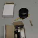 LEICHI Black Stainless Steel Door Knobs Ring Hidden Recessed Cup DoorKnob Furniture Pulls Flat Door Handles Furnture Door Lock, Door Lock, Home Entry Door Handles Lock with Black Chicago Screws, 1 Set