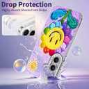 Compatible with Samsung Galaxy S24 Plus & S25+ Case,with [Shockproof Protective][Camera Protection] Cute Rainbow Flower Aesthetic Phone Cover Soft Slim Cover for Women Girl-Purple