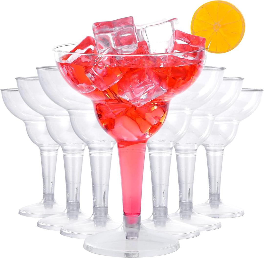 JOYIN 36 pcs Clear Plastic Martinni Glasses, 12 oz Disposable Plastic Margarita Cups, plastic champagne glass, cocktail Cup for Fiesta, Taco Night, and Mexican Themed Party Supplies