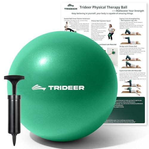 Trideer Exercise Balls Physical Therapy, 9 Inch Pilates Ball Between Knees for Physical Therapy, Mini Exercise Ball - Yoga Ball, Small Workout Balls for Core Strength and Back Support with Pump&Guide