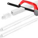 24-Inch Spring End Wall-Mounted Towel Bar, Adjustable Sturdy Plastic Towel Holder for Bathroom Kitchen Towel Storage White 2 Pack