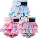 Reusable Dog Diapers Female Washable, Premium Doggie Diaper for Dogs, Pack of 3, Highly Absorbent Small Dog Diaper for Heat, Incontinence and Puppy Training , (S)