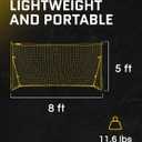 SKLZ Quickster Soccer Goal - Portable Goal for Backyard & Field - Durable Tension-Tite Frame & Heavy Gauge 2-Ply Net - Adjustable Click-Lock Poles, Metal Stakes - Carrying Case with Handle