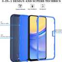 Qinmay Phone Case for Samsung Galaxy A15 5G Case with HD Screen Protector, Heavy Duty Shockproof & Dropproof 3-Layer Cover Phone Case for Galaxy A15,NavyBlue