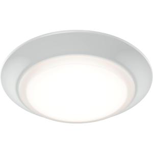 KICHLER Low Profile LED Downlight - Gen Select 5-in-1 Downlight White, for Wet or Damp Spaces, 2700K-5000K, Color Temperature Select, Power Surge Protected, (7.38" Dia x 1.35" H) 43874WH5CCT