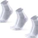 DANISH ENDURANCE Ultra-Comfort Quarter Running Socks - 3 or 5 Pack (Large, White)
