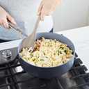 GreenPan Silicone Solid Spoon, Mixing Stirring Serving, Cooking Kitchen Utensil, Flexible Rubber Nonstick Cookware, Rigid Steel Core, Heat-Resistant, Anti-Slip Handle, BPA-Free, Dishwasher Safe, Taupe