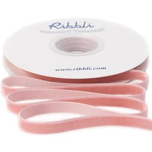 Ribbli Rose Gold Velvet Ribbon 3/8 Inches Continuous10 Yard Spool Dusty Pink Christmas Ribbon for Gift Wrapping Crafts Home Decor