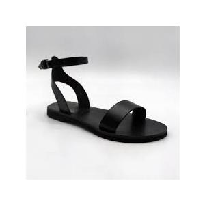 Women's Ankle Strap Flat Sandals Open Toes One Band Buckle Summer Dressy Sandals 24.5cm