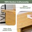 Bamboo Dual Monitor Stand, 39.3 inch Computer Monitor Riser with 2 Drawers, Desk Shelf with Cable Management for Home Office, Printer, Laptop