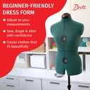 Dritz Sew You Adjustable Dress Form for Sewing, Small/Medium Sizes, US 4-12