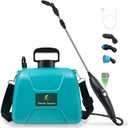 2 Gallon Battery Powered Garden Sprayer, Electric Sprayer with USB Rechargeable Handle, 3 Mist Nozzles, Retractable Wand, Water Pump Sprayers with Adjustable Shoulder Strap for Yard, Lawn and Garden (Blue-green)