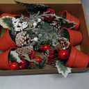 winemana Mini Christmas Tree Table Decorations, 6 Pcs Small Artificial Tree with Pine Cones & Red Berry, Holiday Tabletop Centerpiece for Home Kitchen Room Mantel Winter Party Decor