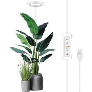 yadoker Plant Grow Light, LED Growing Light Full Spectrum for Indoor Plants,Height Adjustable, Automatic Timer, 5V Low Safe Voltage,Idea for Large Plant Light