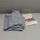 Blue Linen Curtains 84 Inch Length for Living Room 2 Panels Set Back Tab Rod Pocket Light Filtering Semi Sheer Grey Blue Curtains for Bedroom Country Farmhouse Stone Dusty Blue Gray Drapes 52x84 Long