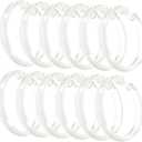 Uonlytech 12pcs Snap Closure Shower Curtain Hooks for Bathroom Rods Lightweight Easy to Install Suitable for All Shower Curtain Rod Transparent Design